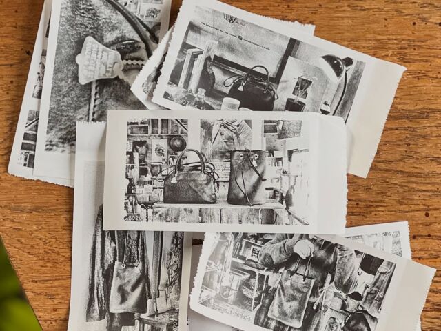 restocked
ベンリ師匠に製作頂きました。鬼定番、使い込むと艶がでるヌバックのボンサックが再入荷。そしてポルトガルのタンナーによる鞣し技が光る牛革ブラックのミニボストンワイドが初入荷。牛革ブラック良いですな。洗練された雰囲気でとてもとても素敵。カタチにぴったり。

ちなみにミニボストンワイドは3年ちょっと前に当店で開催されたベンリ師匠初個展の際、当店のご常連様から別注依頼を頂いた事がきっかけで定番化。当店も思い入れ有り。
1枚目の写真はベンリ師匠に教えて頂いた子供用カメラでバッグを撮影したもの。感熱紙に現れる白黒ドットの風景はは絵のようでとても良い感じ。久々に楽しいオモチャと出会えましたわ。師匠のアンテナの感度は増すばかり。

・benlly's & job original
"bon sac" 
col  BK
size 直径18cm  高さ24cm
price ¥16500

"mini boston wide"
col BK
size 横25cm 高さ17cm 奥行8cm
price ¥26400

Made in  Kanazawa Japan
#ベンリ師匠